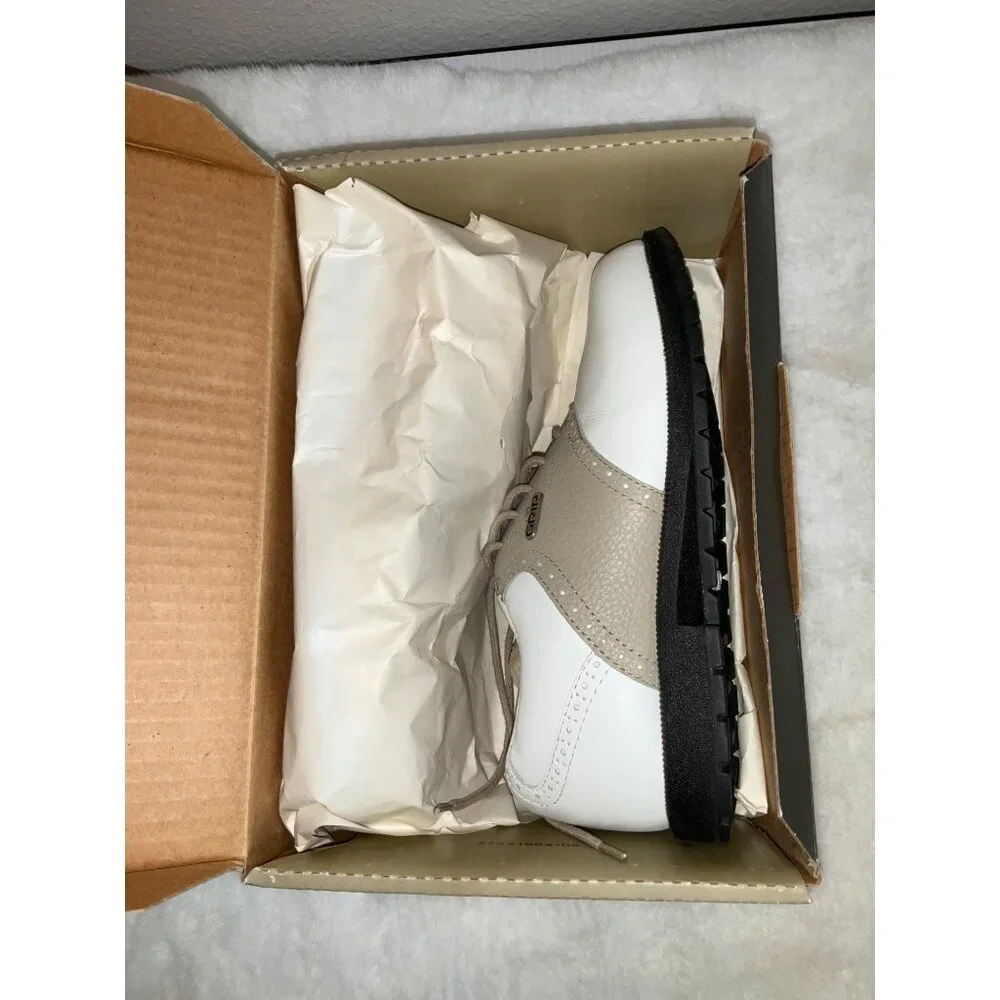 GRIP GT Classic Women's Golf Shoes NEW size 6 White & Tan - Picture 8 of 9